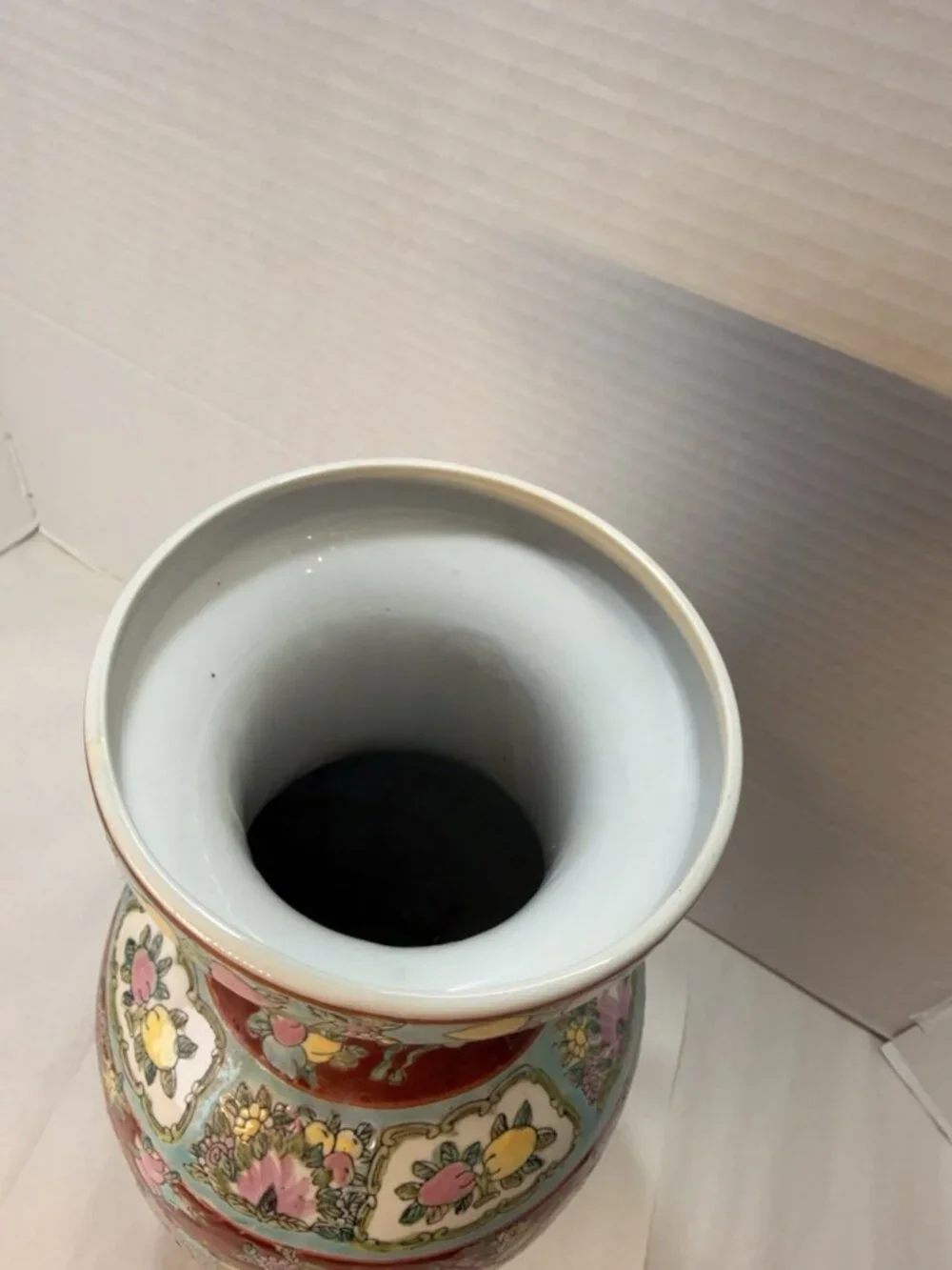 Vintage Chinese FamilleRose Style Decorative Porcelain Vase15”Hand Paintedfloral